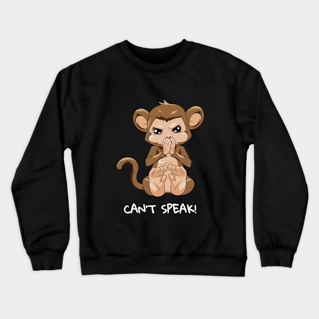 Can't Speak monkey SHIRT Ape stop talking Funny Gift Crewneck Sweatshirt by ELFEINHALB